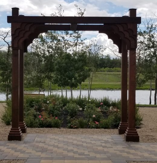 Wedding Arch with View towards Pond